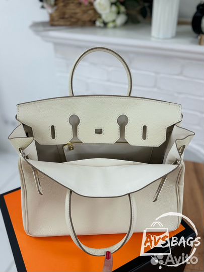 Сумка Hermes Birkin белая натуральная кожа