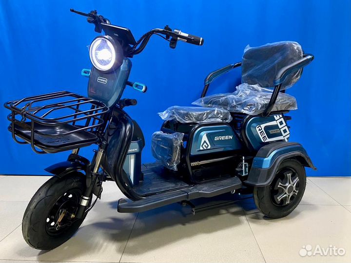 Электроску трицикл трехкалесный green