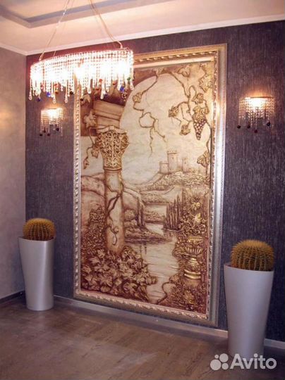 Барельефы, горельефы на стене или гипсокартоне