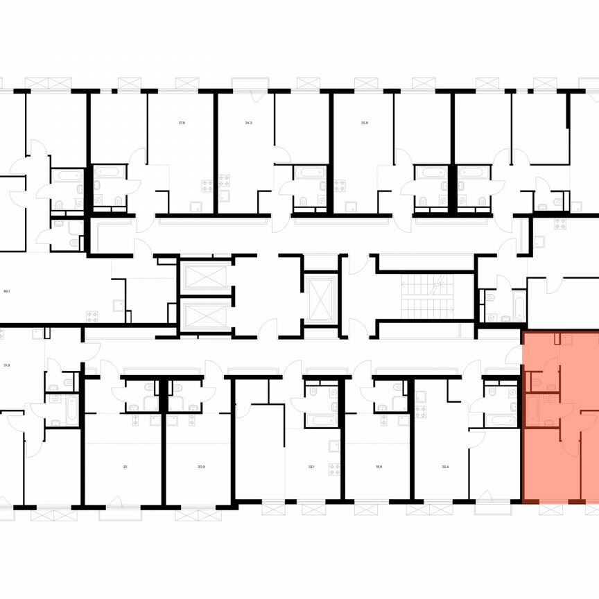 2-к. квартира, 47,9 м², 4/25 эт.