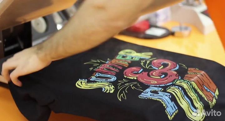 Печать принтов на одежде, шелкография