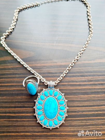 Серебряный набор с бирюзой