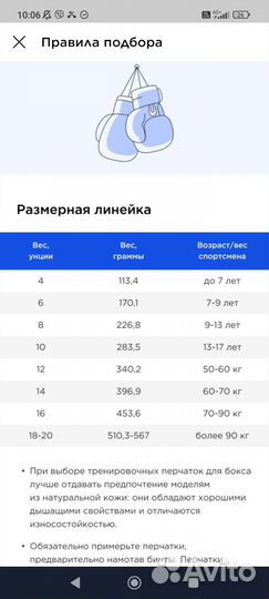 Боксерские перчатки детские 4 oz