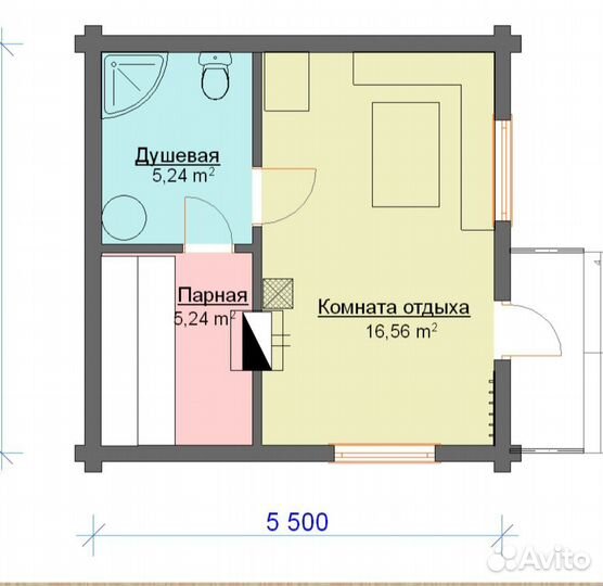 Баня дом из бревна 6/6 d-220мм