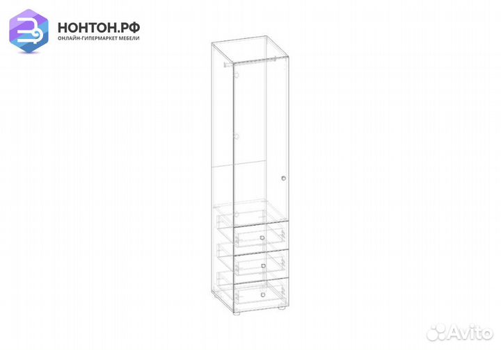 Пенал комбинированный Мийа-3А ясень шимо светлый
