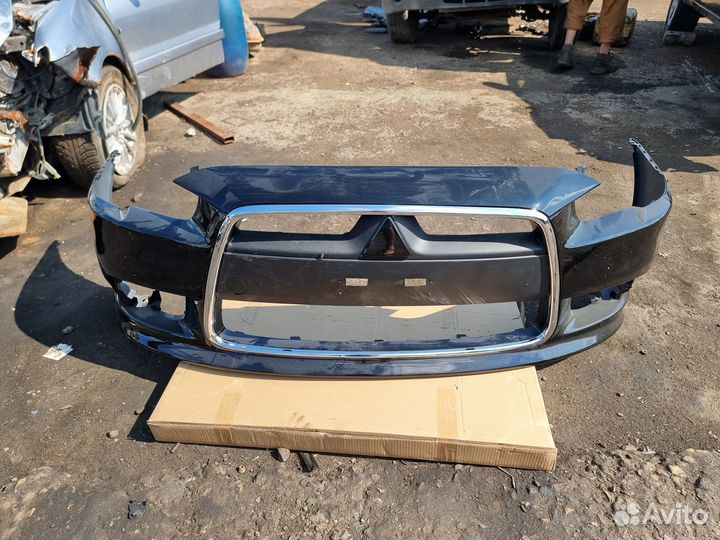 Бампер передний Mitsubishi Lancer X 10 черный X42
