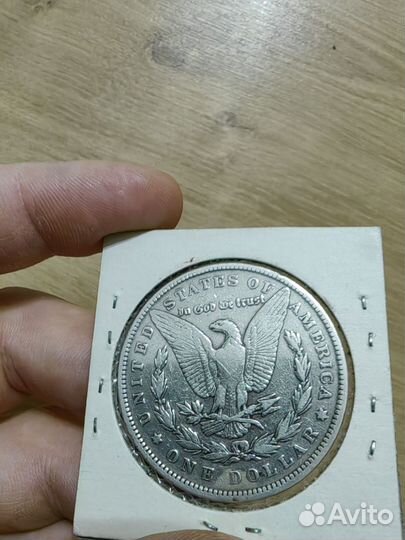 Монета 1 доллар 1890 серебро