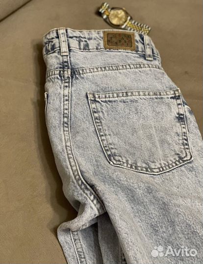 Джинсы мом высокая посадка