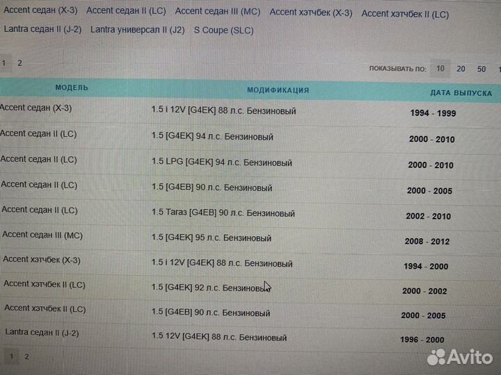 Кольца поршневые hyundai accent 2, 3