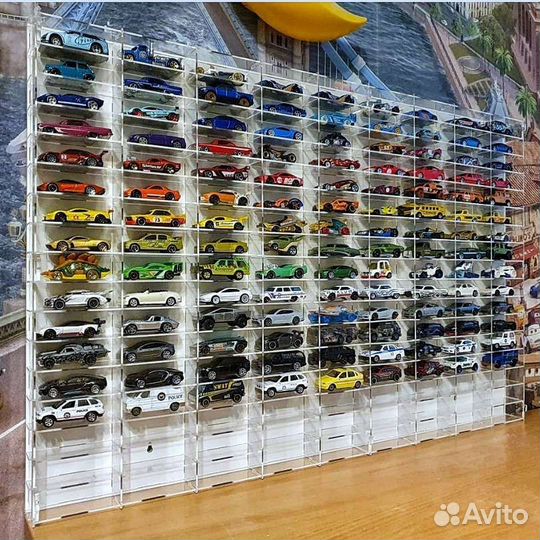 Полка для моделек машин Hot Wheels Matchbox 153 шт