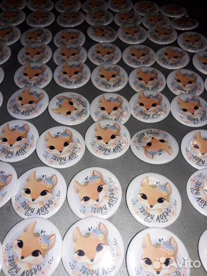 Значки закатные диаметр 25, 44 и 58мм