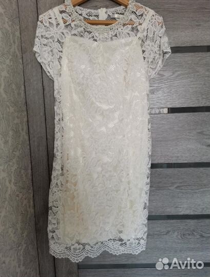 Свадебное платье 48 50 бу