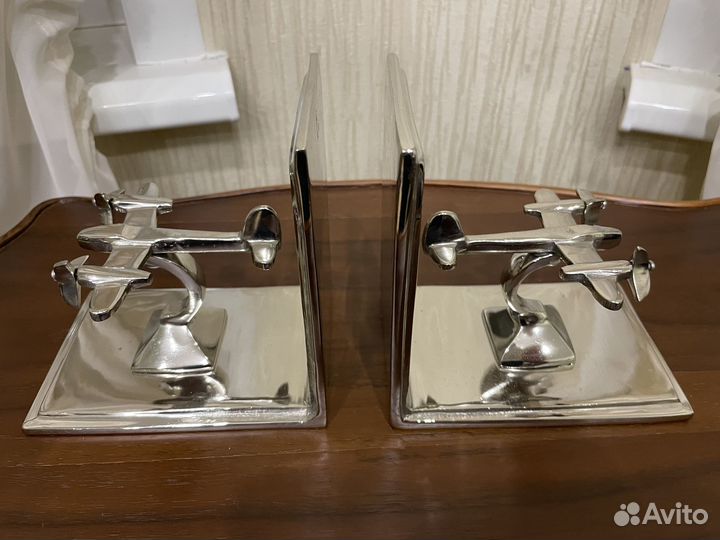 Держатели книг металлические Хром самолеты