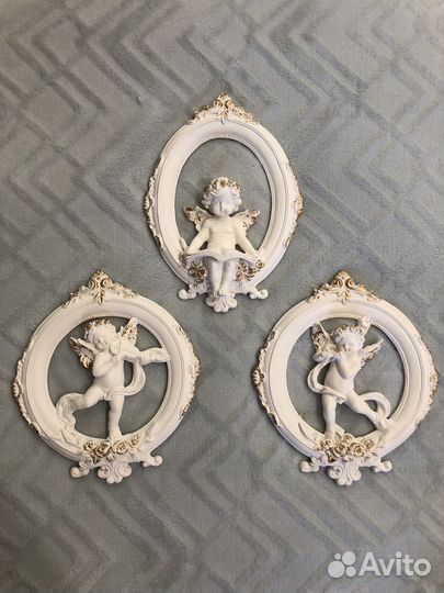 Панно настенное ангелы серебро