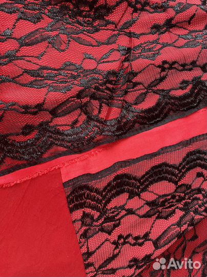 Ткань гипюр на атласной трикотаж основе 1,5*1,1м