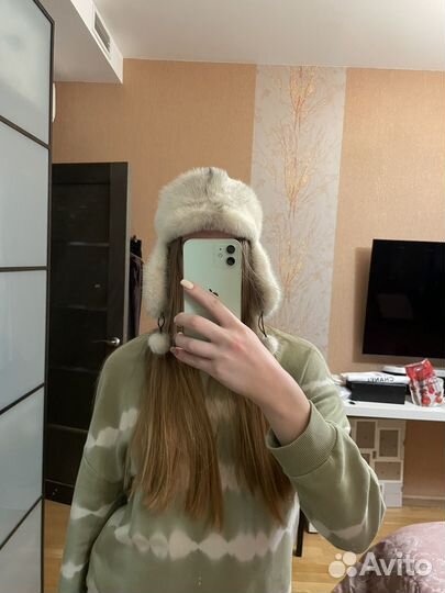 Шапка норковая женская белая