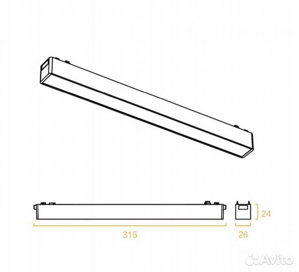 Линейный трековый светильник Fino Polero 10вт