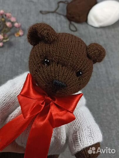 Мишка Миша вязаная игрушка