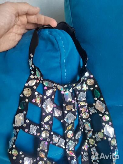 Портупея со стразами pole dance high heels