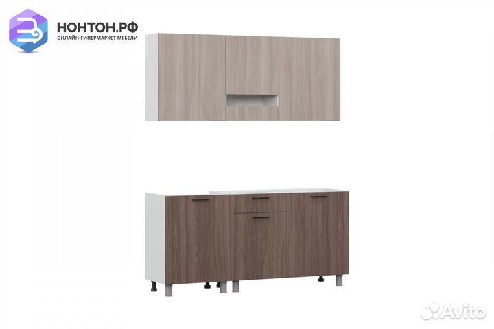 Кухня Адель 1.7 м ясень шимо светлый / ясень шимо