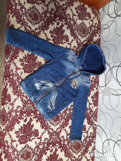 Джинсовая куртка для девочки утепленная на флисе