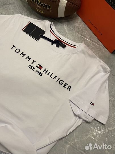 Футболка белая Tommy Hilfiger, S(46) -2XL(54)