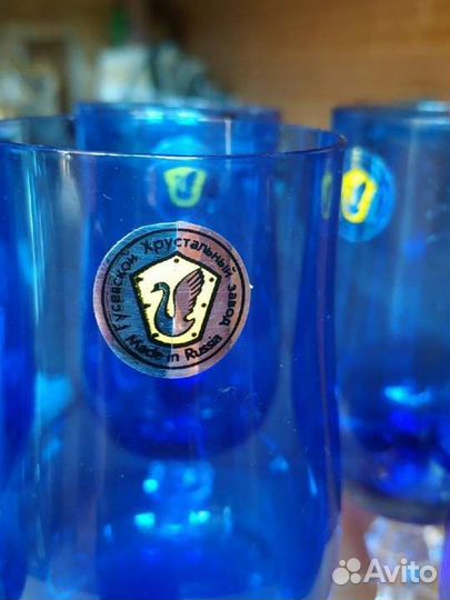 Бокалы зав. Гусь Хрустальный кобальт