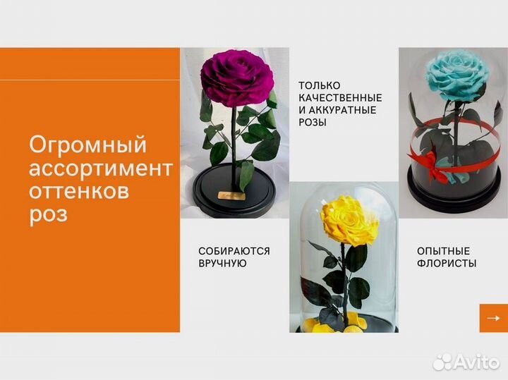 Вечная роза в колбе