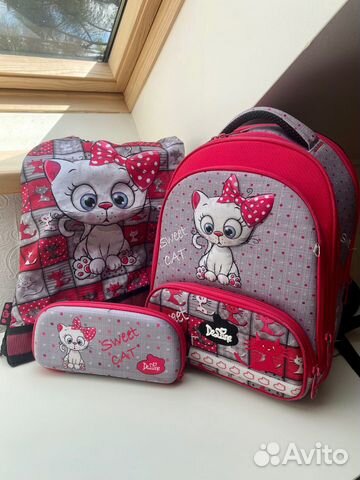 Ранец школьный для девочки Delune (набор)