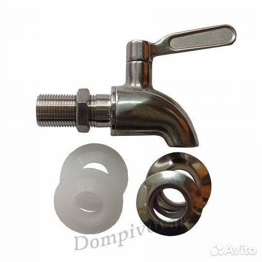 Кран сливной нерж.сталь