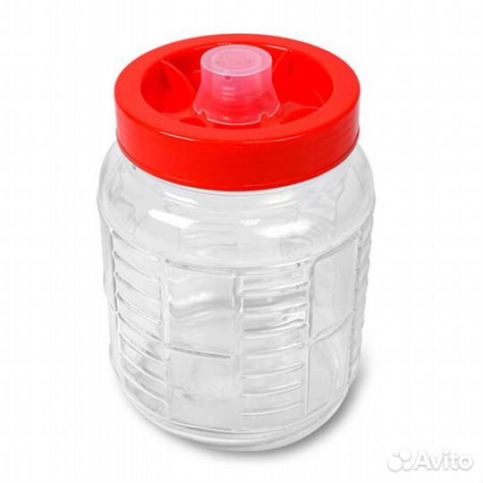 Стеклянная банка для брожения с гидрозатвором, 25л