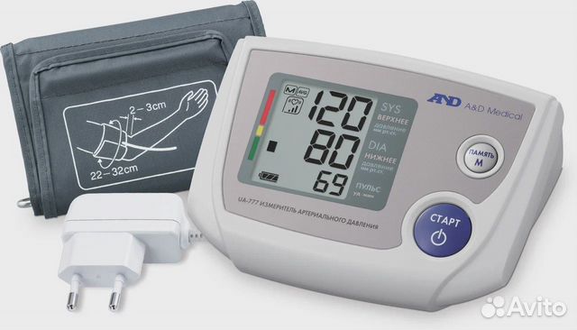 Тонометр AND UA-777AC, манжета 22-32 см + адаптер