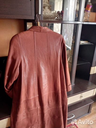 Кожаный плащ женский