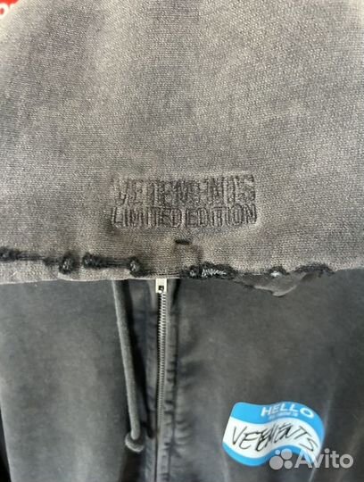Зип худи Vetements My name is
