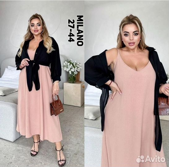 Костюм женский с платьем от 50 до 60