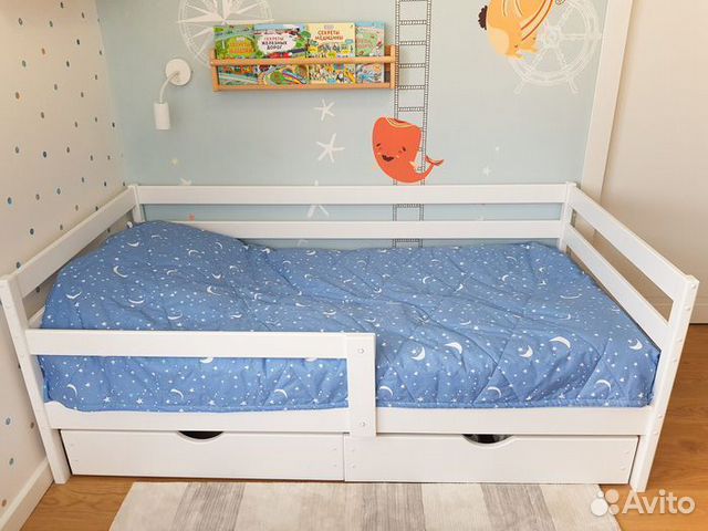 Кроватка из натурального дерева детская софа высок