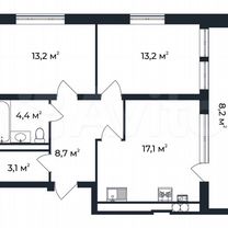 2-к. квартира, 63,5 м², 4/5 эт.