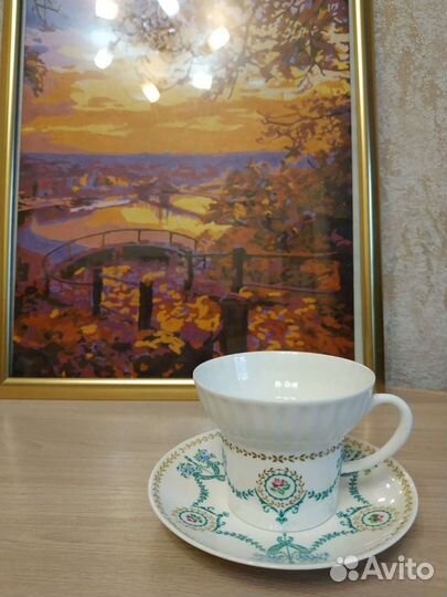 Чашка с блюдцем костяной фарфор лфз