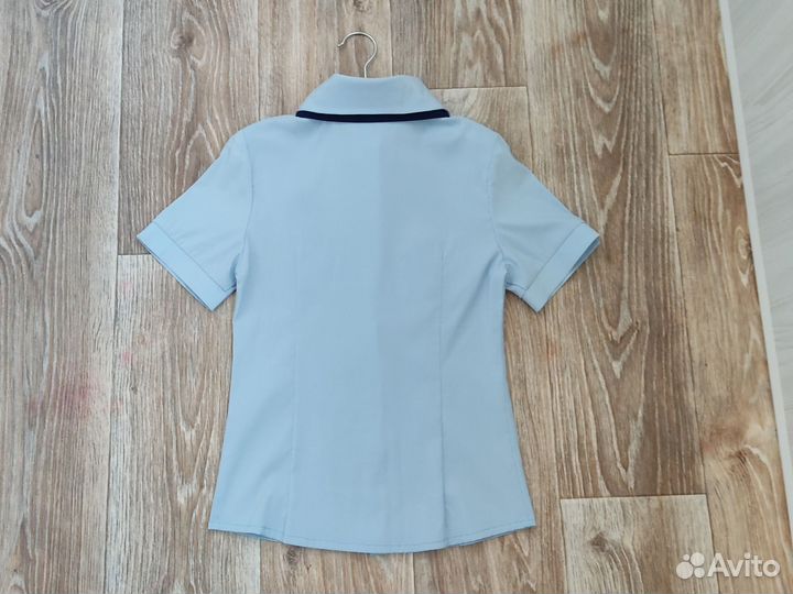 Школьная блузка для девочки р 128 голубая