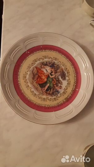 Форфоровая тарелка большая гдр в идеальном состоян