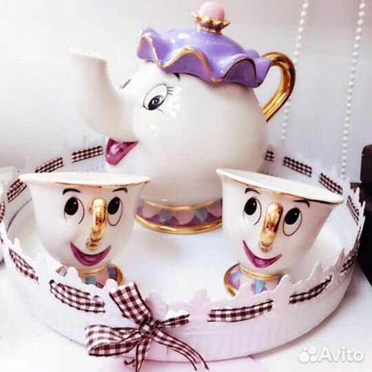 Сервиз Disney Красавица и Чудовище с 2 мя чашками