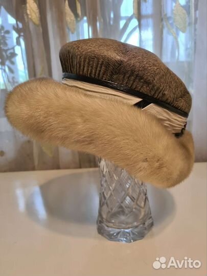 Новая шляпа нат кожа с норкой