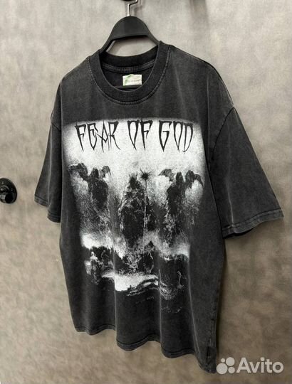 Футболка fear of god fog оверсайз (топ 2025)