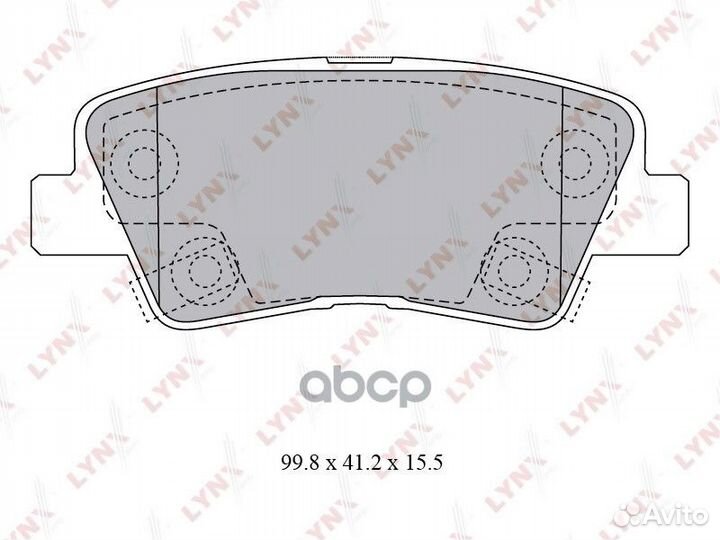 Колодки тормозные дисковые зад bd3620 lynxauto