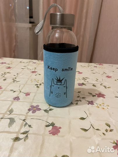 Бутылка для воды стеклянная