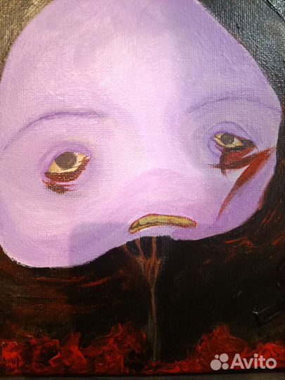 Страшная картина акрилом на холсте 