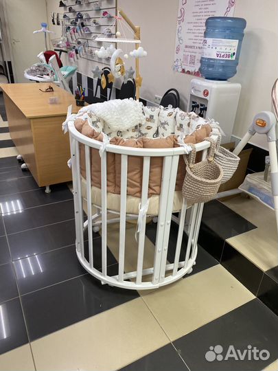 Кроватка круг овал новая 7в1