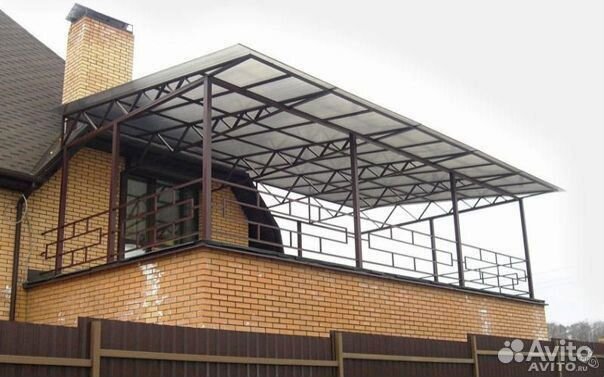 Навес из профлиста / поликарбоната