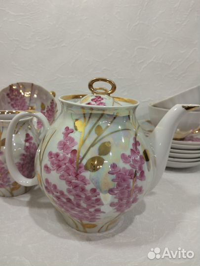 Дулевский фарфор Сервиз чайный, Розовая сирень