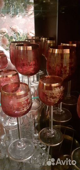 Новые чешские рюмки и фужеры Богемия